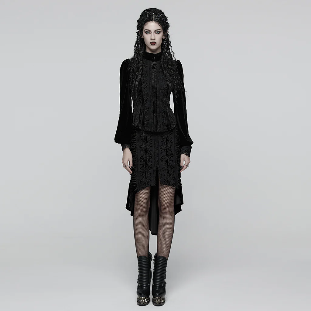 Goth Rose Fishtail Skirt - Image 12