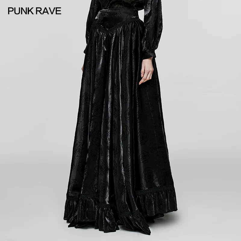 Goth rose flocked mesh Skirt - Image 2
