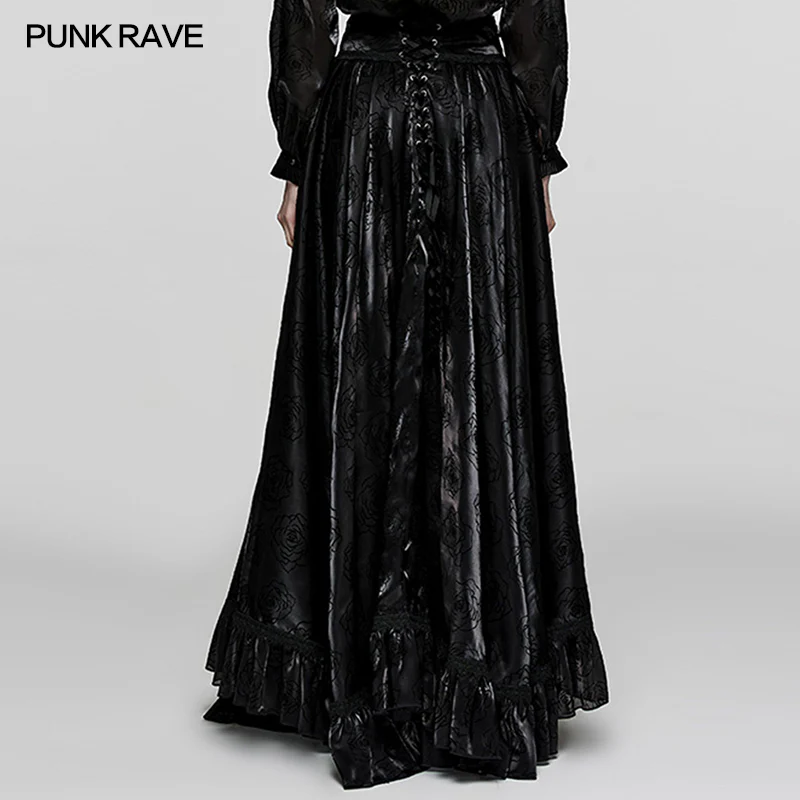 Goth rose flocked mesh Skirt - Image 3