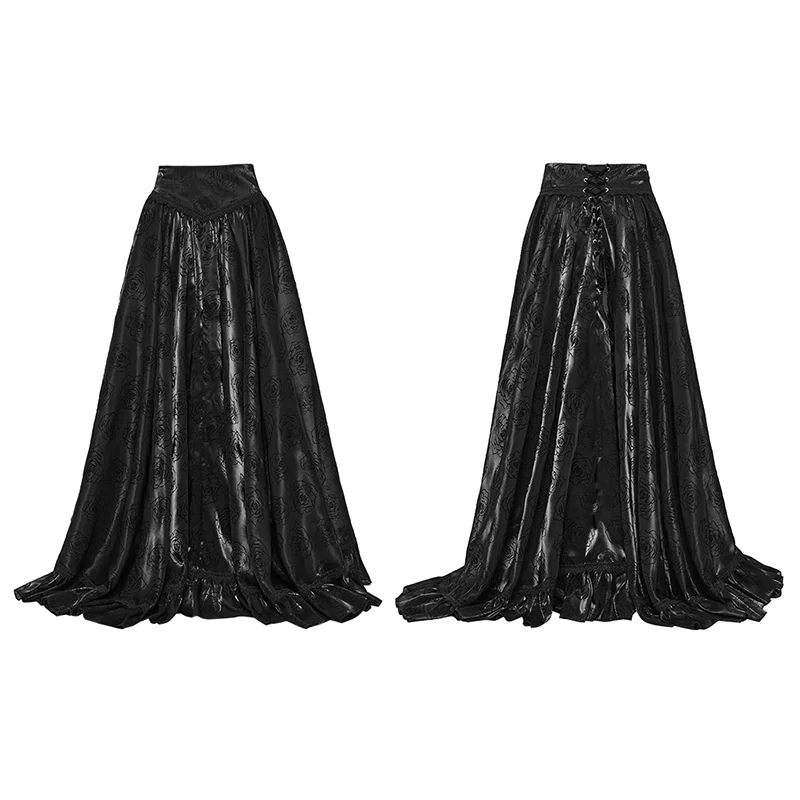 Goth rose flocked mesh Skirt - Image 4