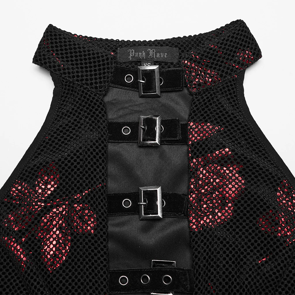 Goth Rose Print Dress - Image 16