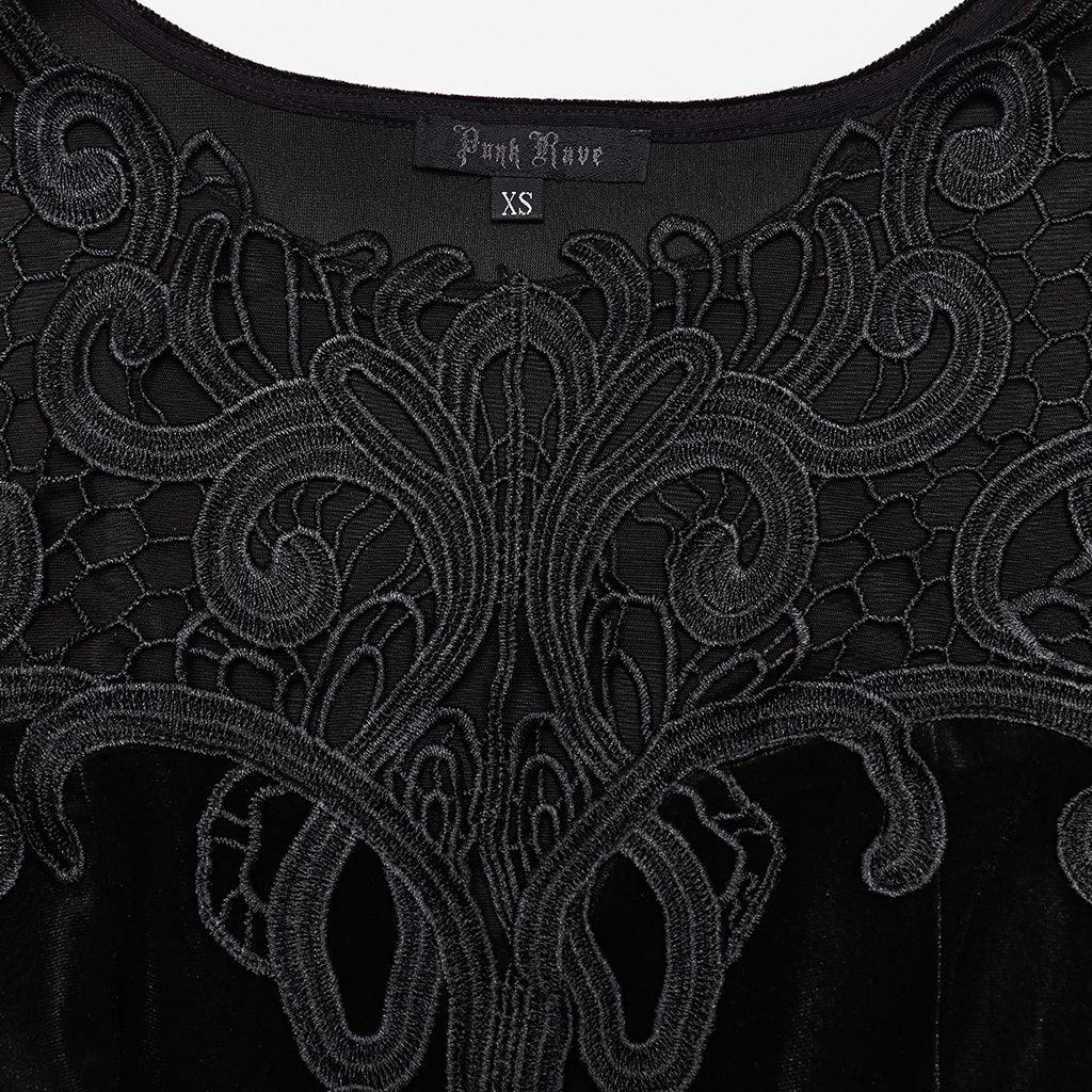 Goth Sexy Velvet Lace Dress - Image 13