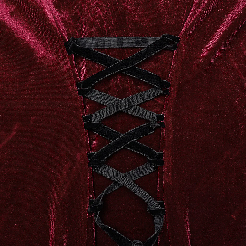 Goth Sexy Velvet Lace Dress - Image 7
