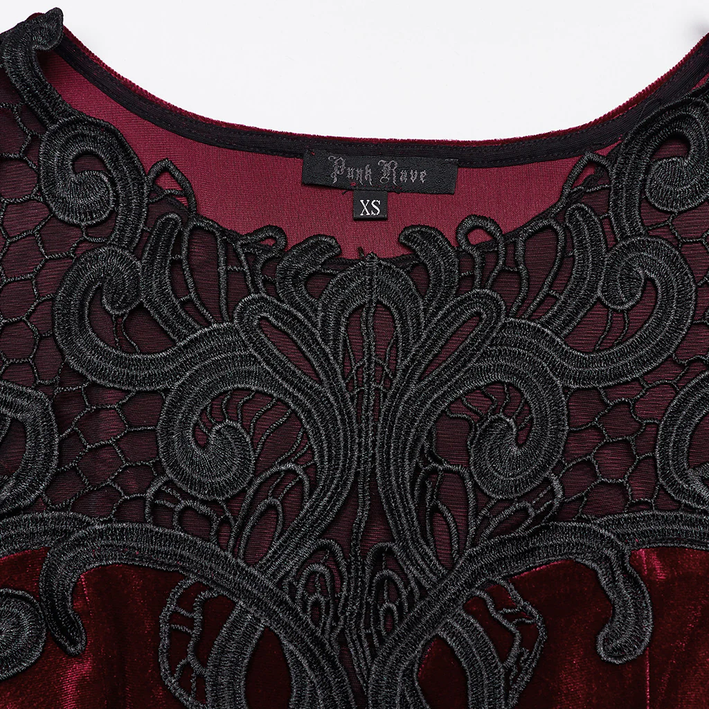Goth Sexy Velvet Lace Dress - Image 8