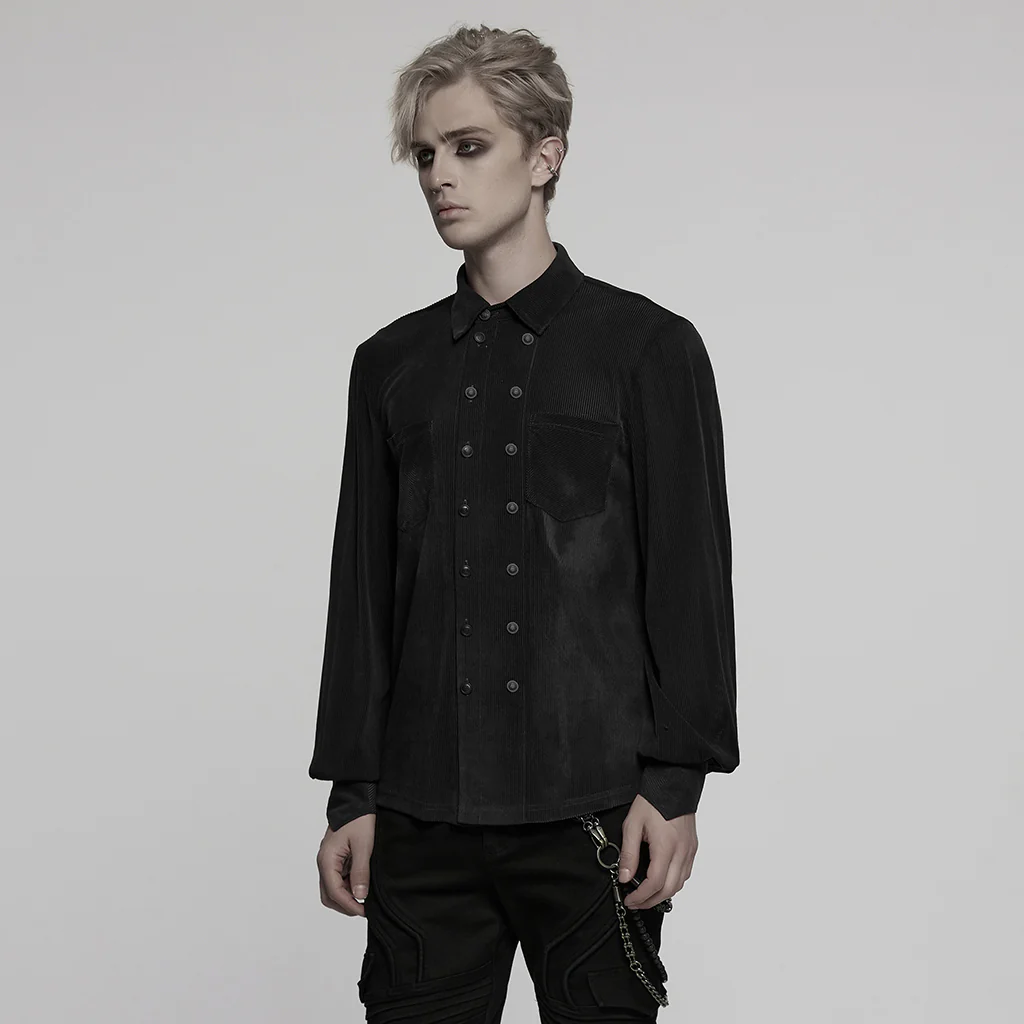 Goth striped flocking shirt - Image 12