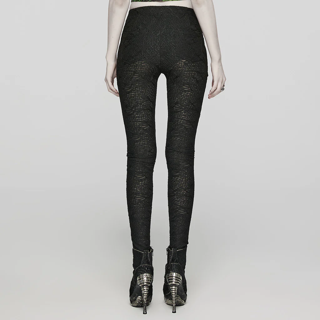 Goth texture knitting leggings - Image 3