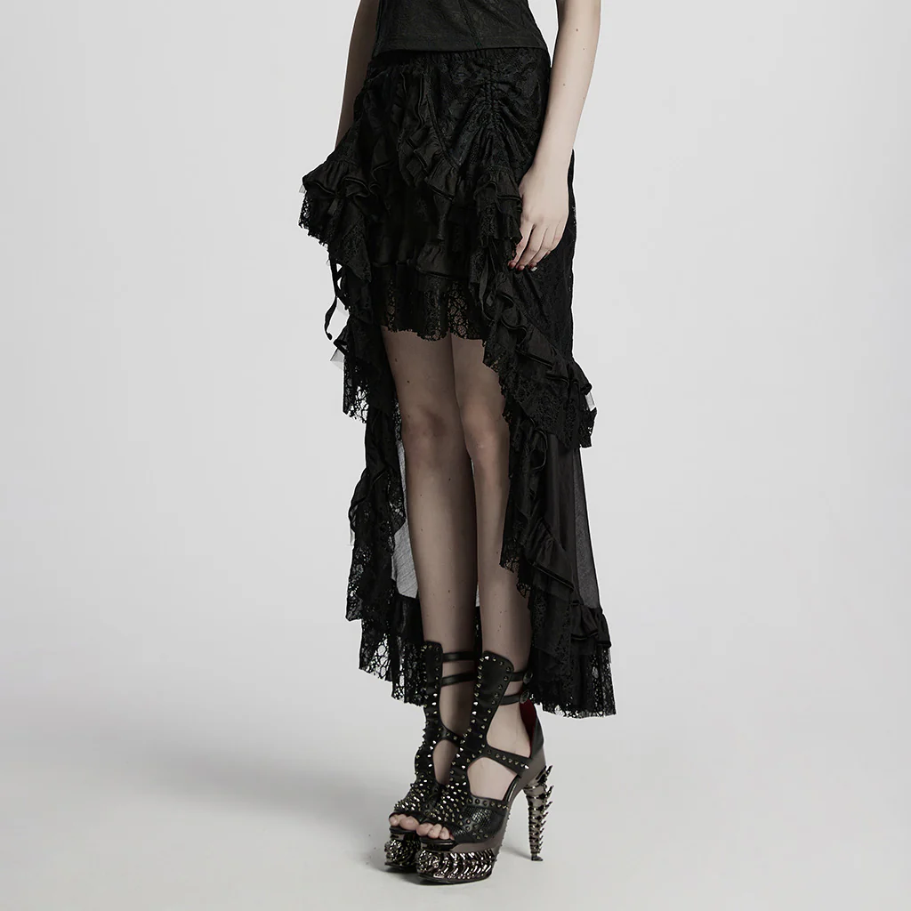 Gothic asymmetrical lace skirt - Image 3