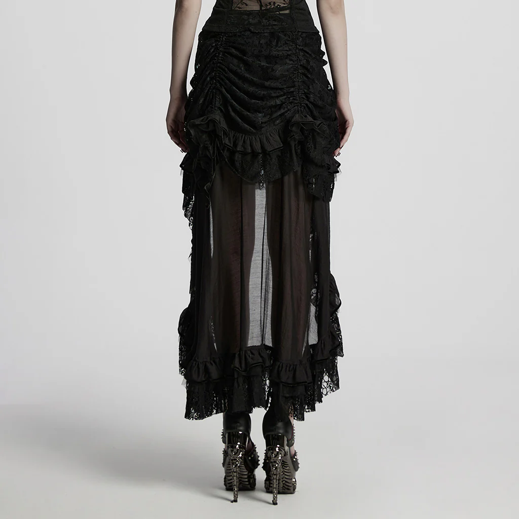 Gothic asymmetrical lace skirt - Image 4
