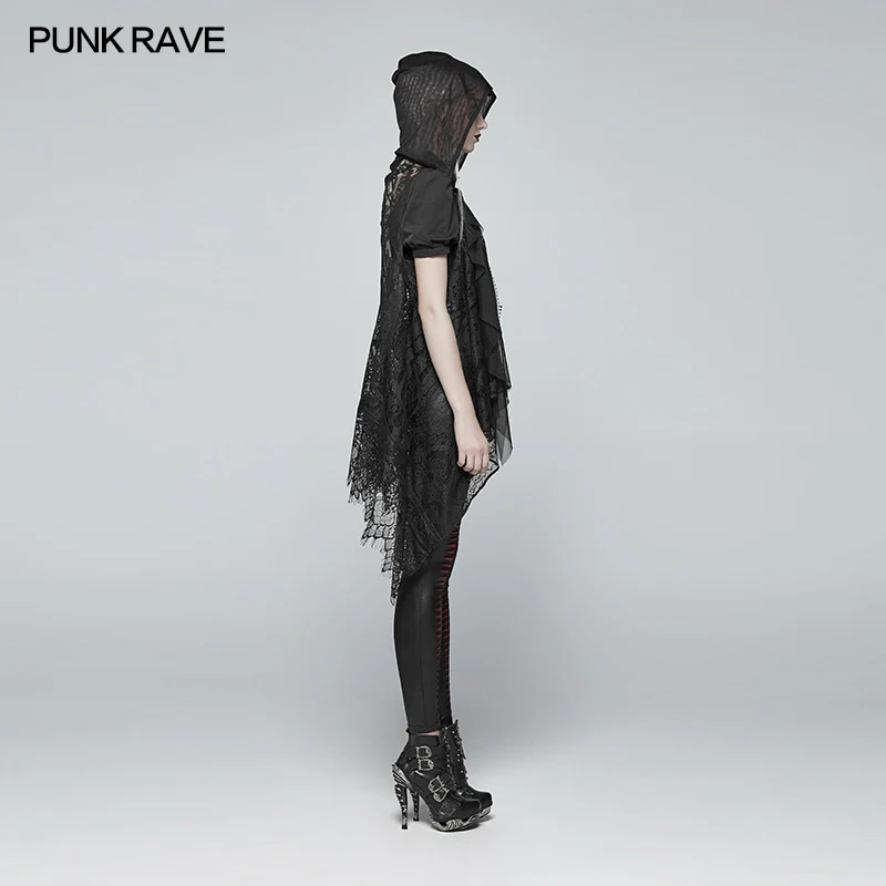 Gothic Daily Lightweight Translucent Lace Long Vest - Image 2