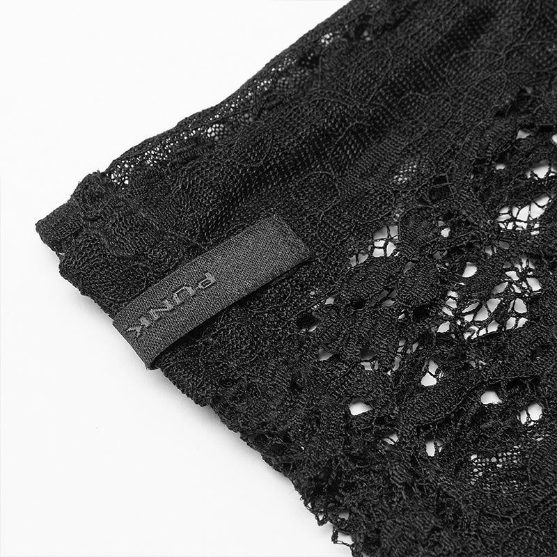 Gothic daily striped lace gloves - Image 4