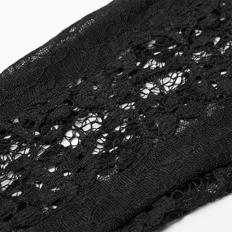 Gothic daily striped lace gloves - Image 5