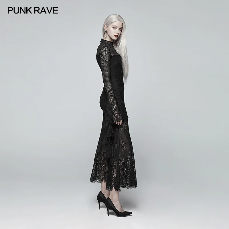 Gothic Daily Wear Long Sleeves Lace Dress - Image 2