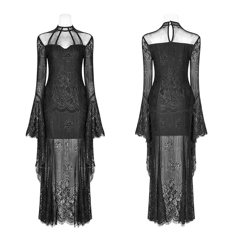 Gothic Daily Wear Long Sleeves Lace Dress - Image 4