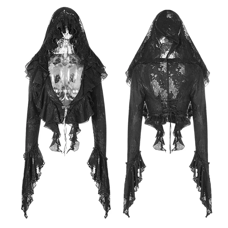 Gothic Decadent Short Coat Lace Mesh Shrug Bolero - Image 4