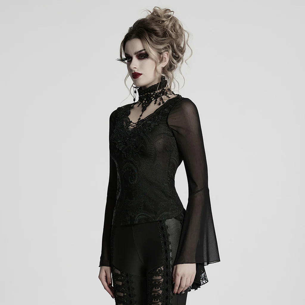 Gothic Exquisite lace T-shirt - Image 2