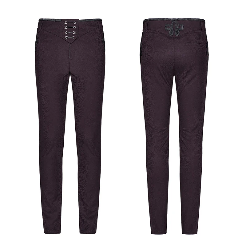 Gothic Floral Metal Swallow Black Suit Trousers - Image 10