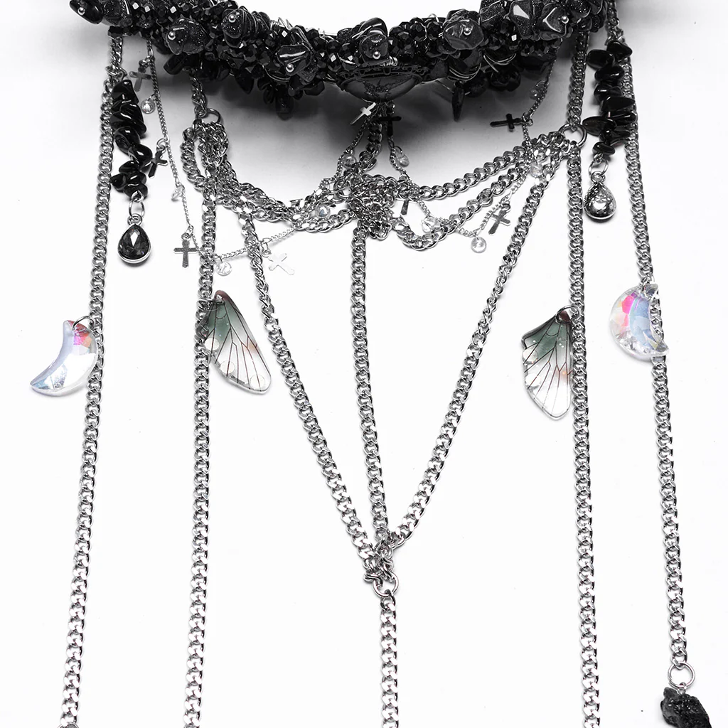Gothic Gorgeous Black Crystal Headband - Image 8