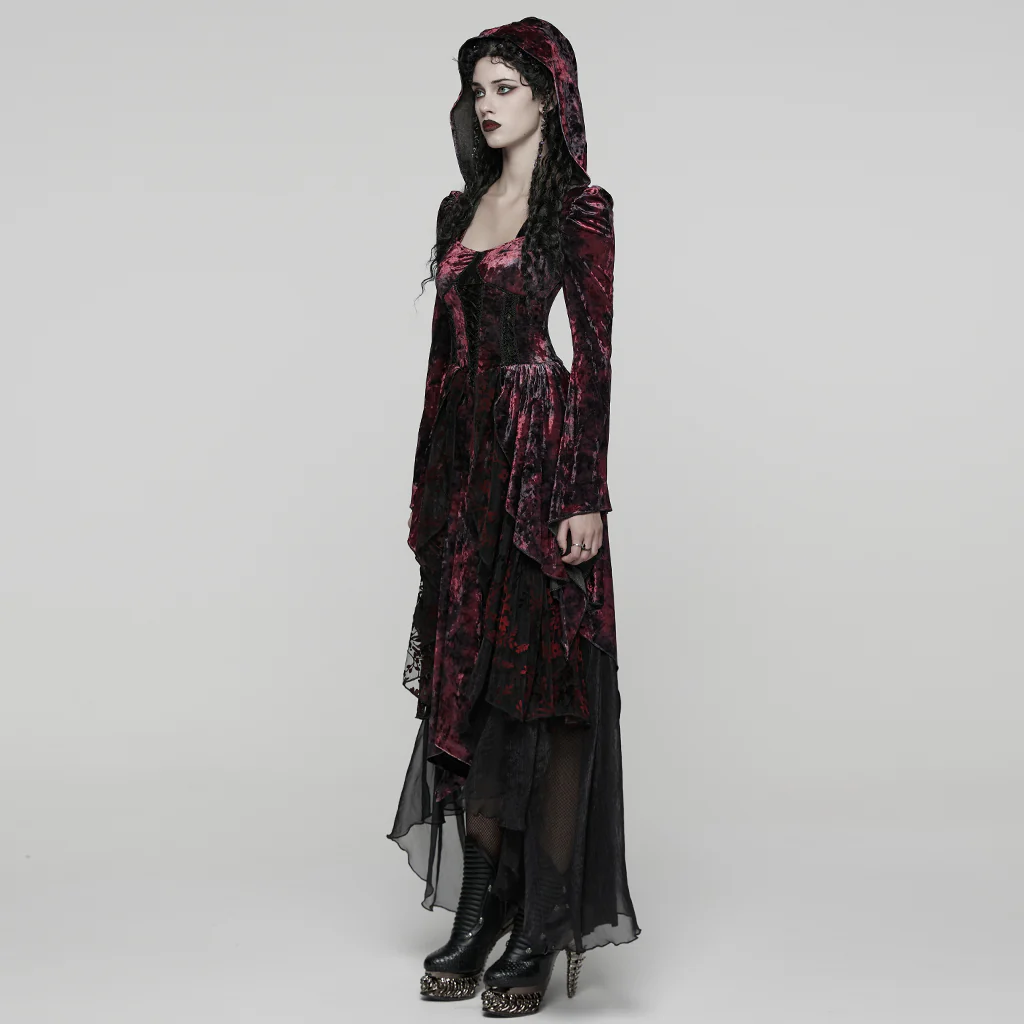 Gothic Hooded Layered Dress - Image 11