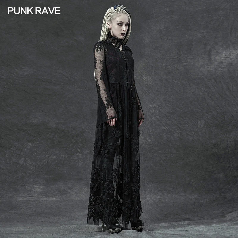 Gothic lace 3D embroidered long coat - Image 3