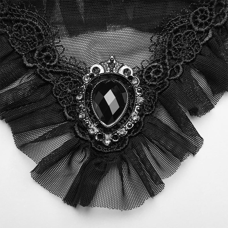 Gothic Lace Shadow Flower Long Gloves - Image 5