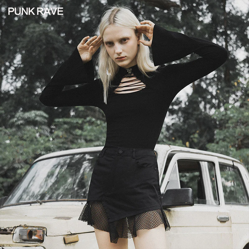 Gothic laced skinny T-shirt - Image 2