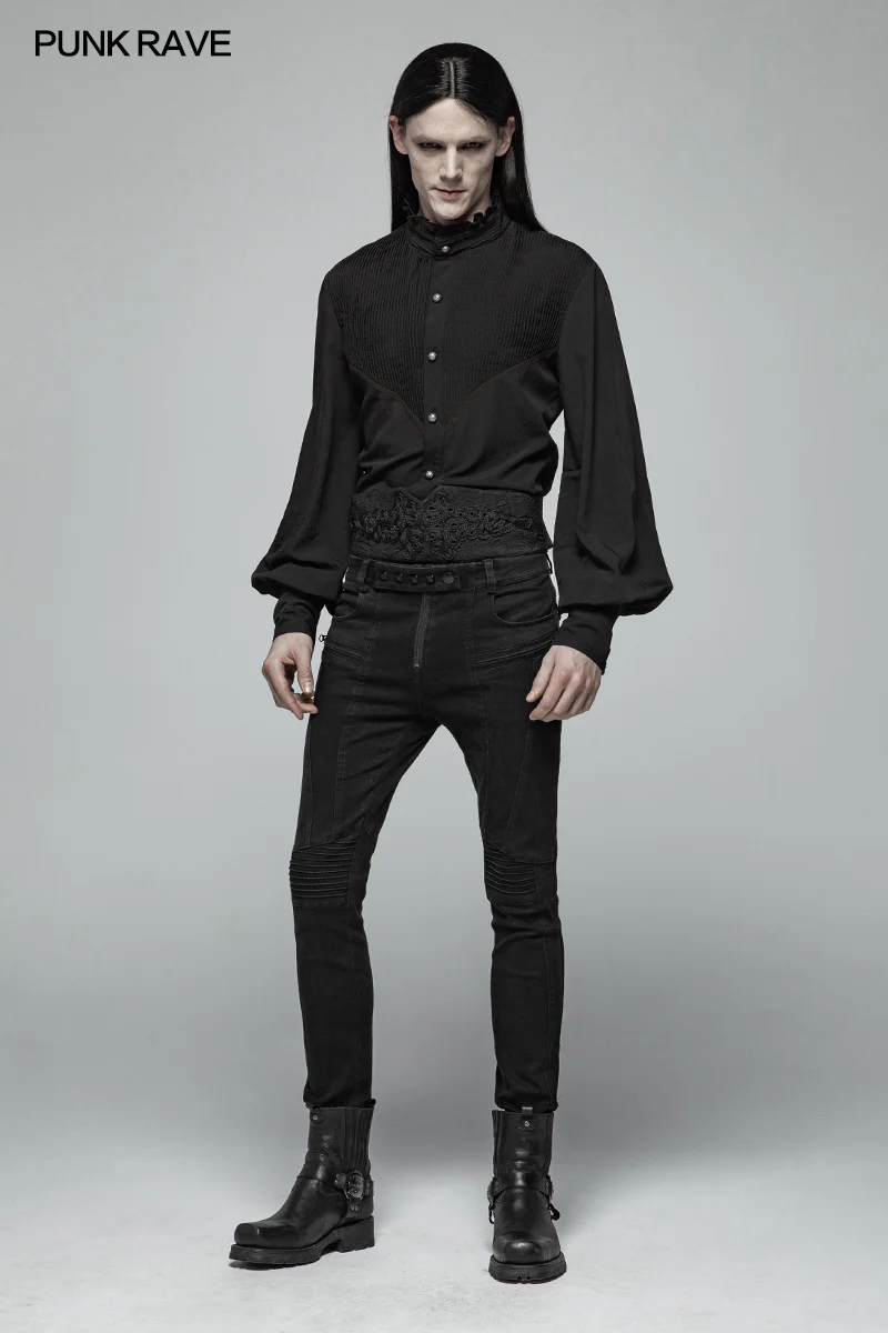 Gothic Mens Daily Wear Thin Shirts - Image 6