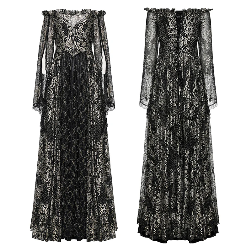Gothic Mystery off shoulder Dress - Image 4