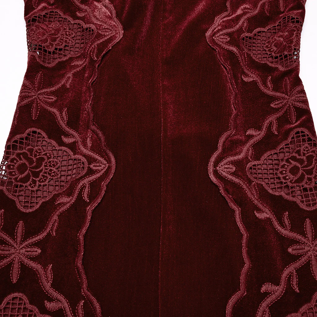 Gothic Retro Velvet Embroidered Dress - Image 9