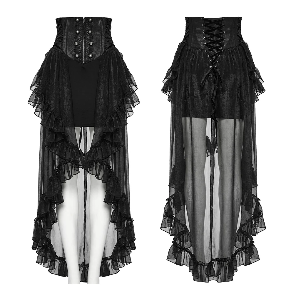 Gothic Romantic Chiffon Skirt - Image 5