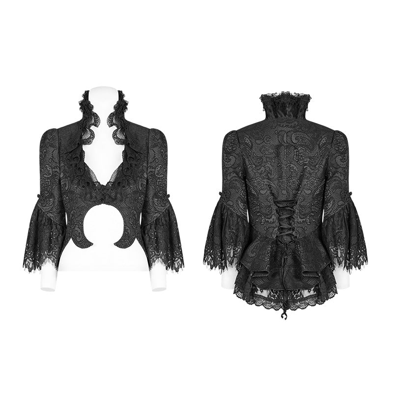 Gothic Standing Collar Short Coat - Image 4