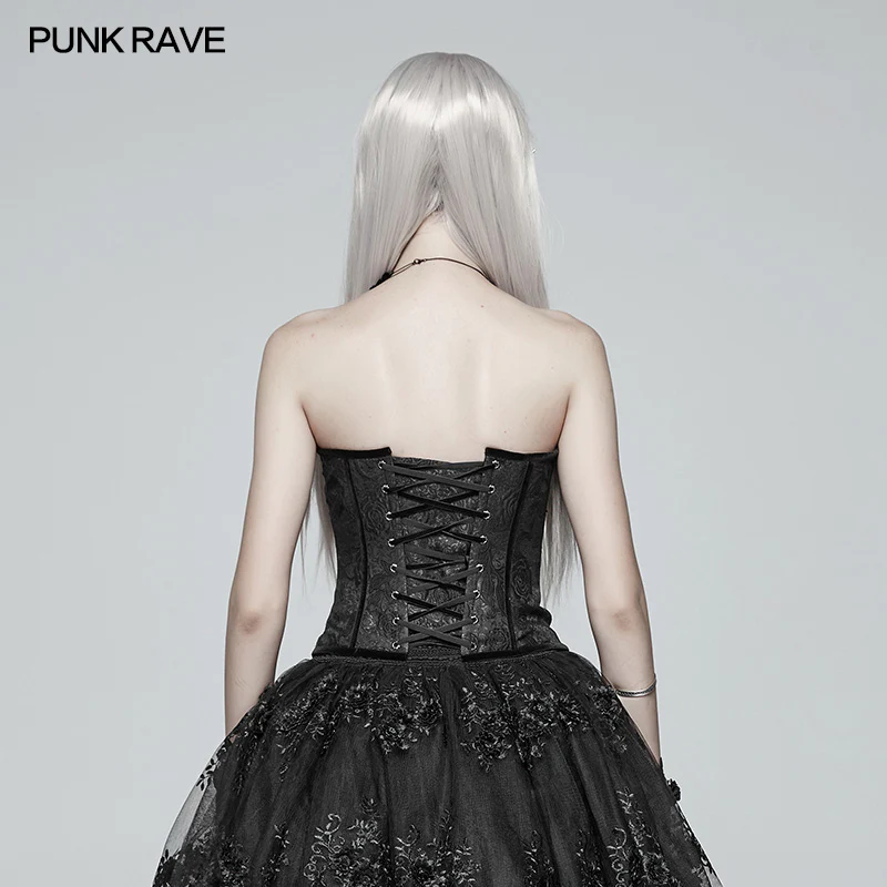 Gothic Sweetheart Neck Jacquard Corset - Image 3