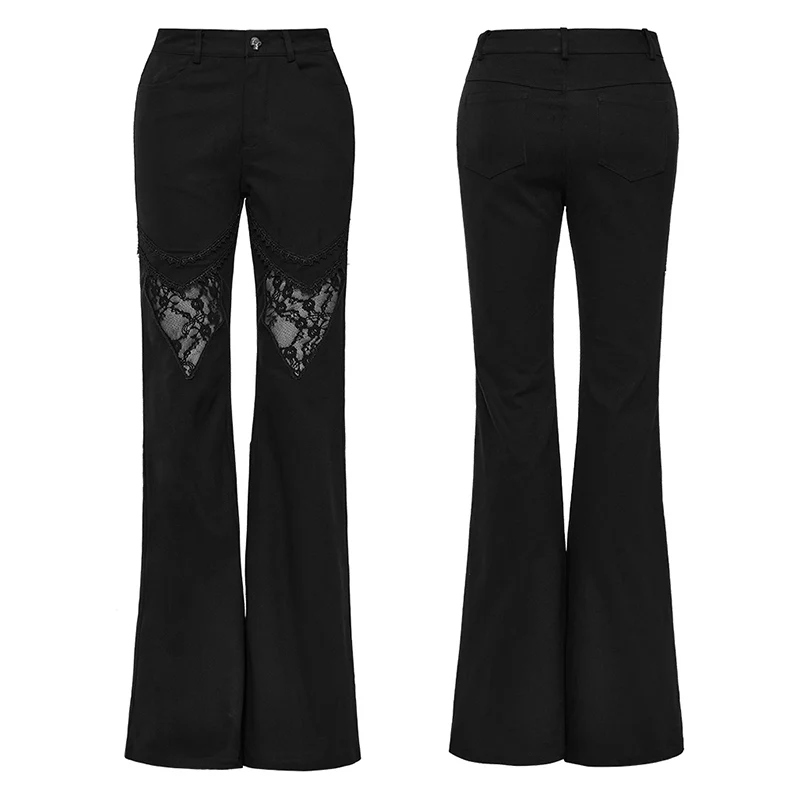 Gothic V-shaped hollow flared pants - Image 4