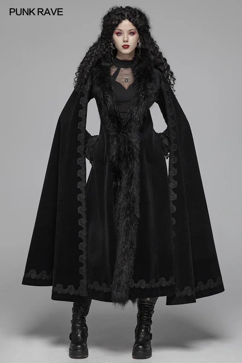 Gothic Vintage Gorgeous Long Coat V-neck Cloak For Women - Image 6