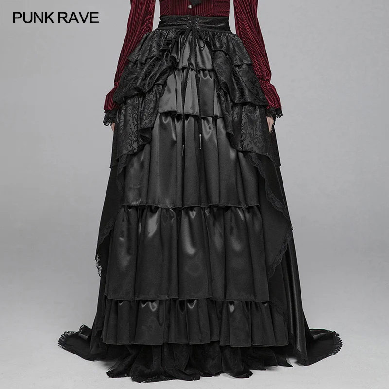 Gothic Women Palace Floor-length Split Skirt