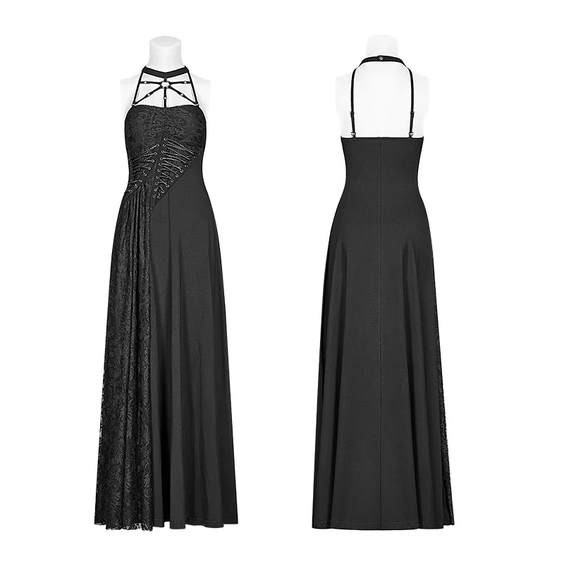Gothic Womens Cross Halter Neck Daily Wear Dress - Image 4