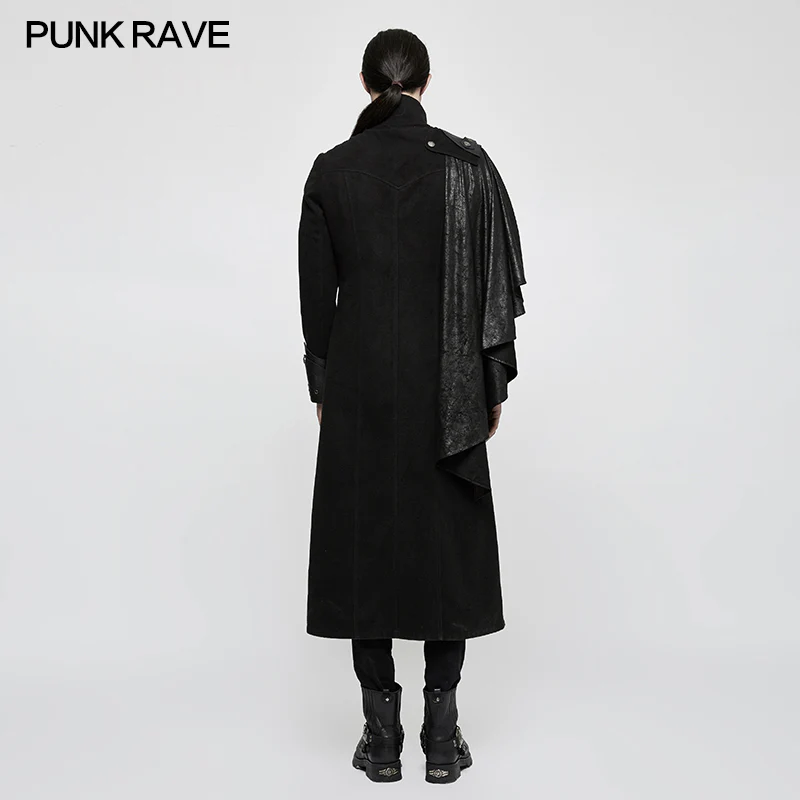 Handsome Military Uniform Punk Jacket With Removable Shawl Shoulder - Image 3