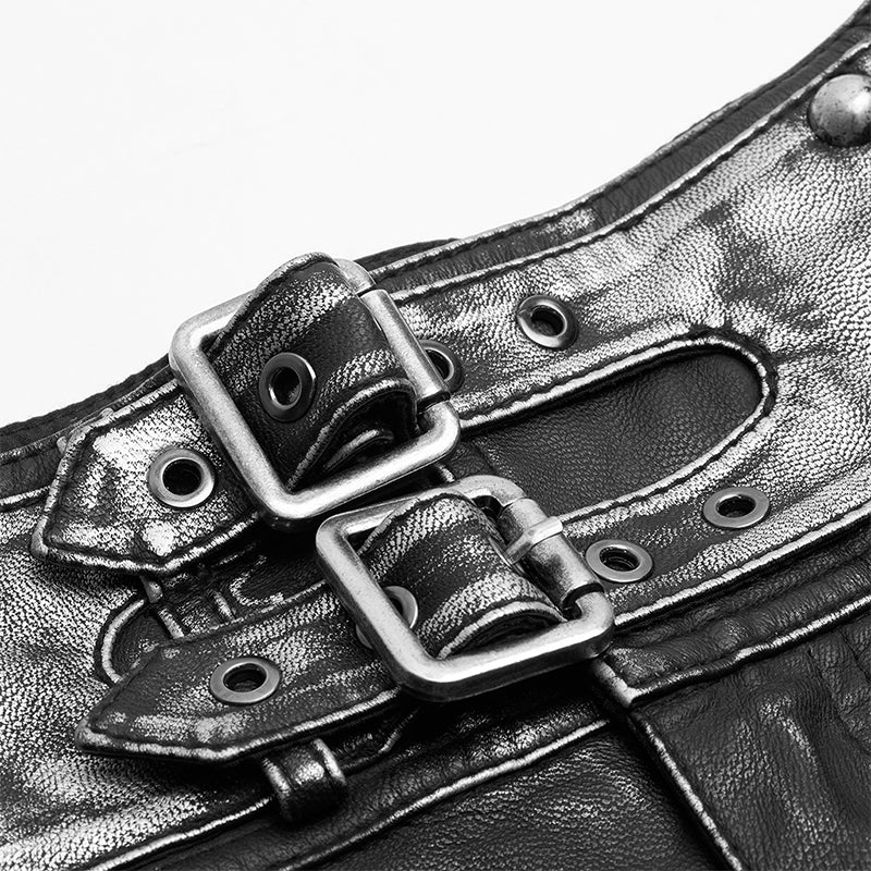 Handsome Punk PU Leather Shorts Pant - Image 5