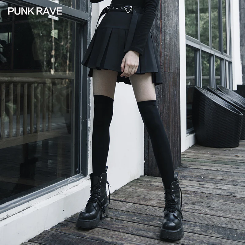 "Hardcore Girl" series simplest short front and long back pleated skirt - Image 2