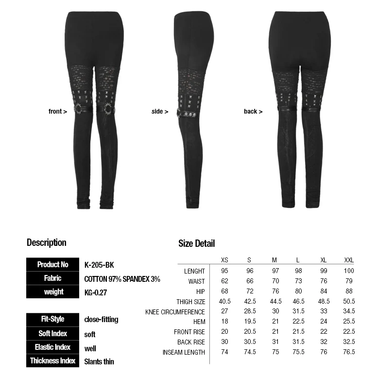 Hot Girls Sexy Tight Punk Pants Leggings - Image 6
