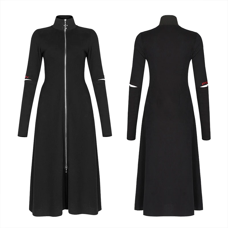 Knitted high-neck long coat - Image 3