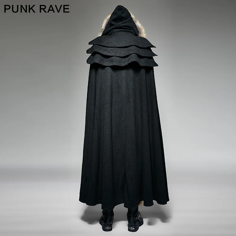 Long Cloak Gothic Trench Coats With Excellent Wool Collar - Image 8