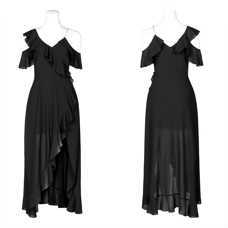 Long open fork chiffon long skirt - Image 4