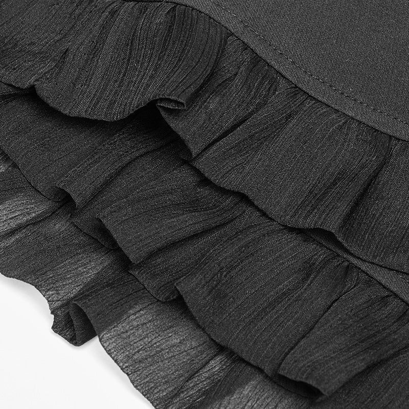 Lovely Strap Ruffle Lace Tube Dress With Smocking Back Design - Image 5