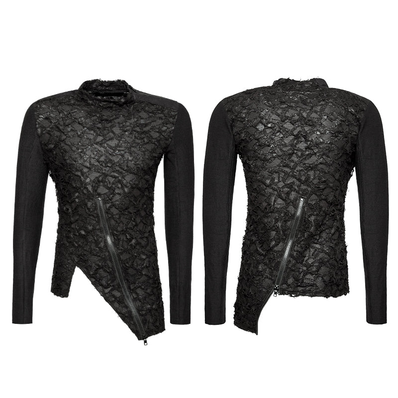 Mandarin Collar Decadent Heavy Long Sleeve Punk T-shirts - Image 4