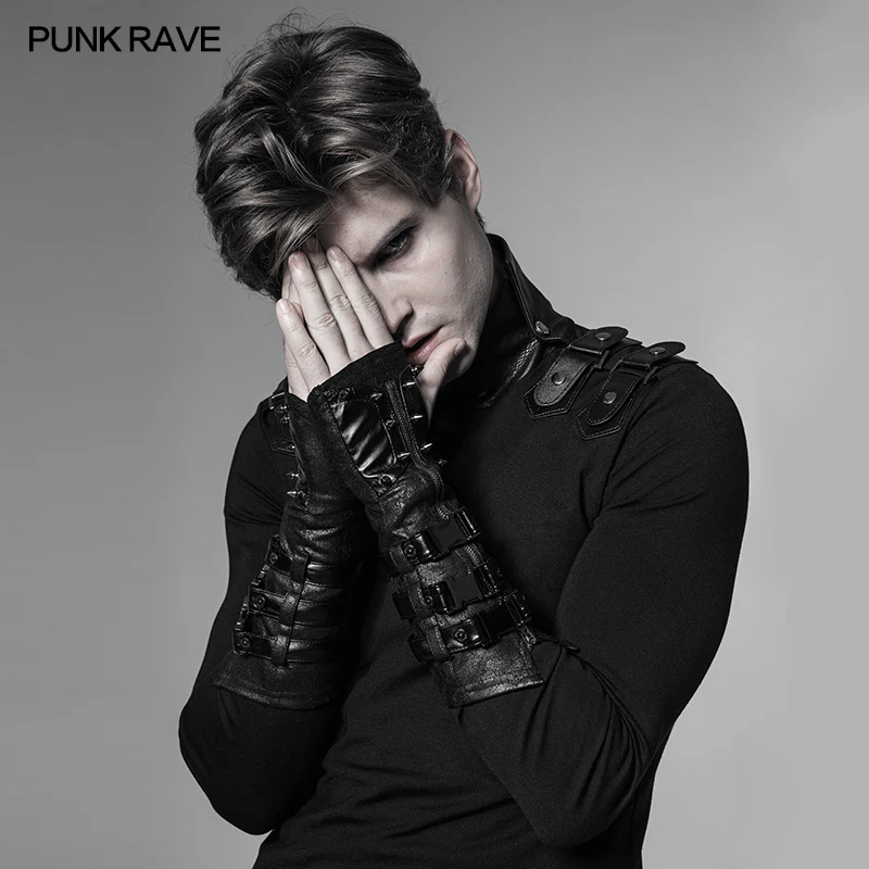 Men And Women Diablo Assassin Punk Rivet Leather Buckles Gloves Arm Warmers - Image 8