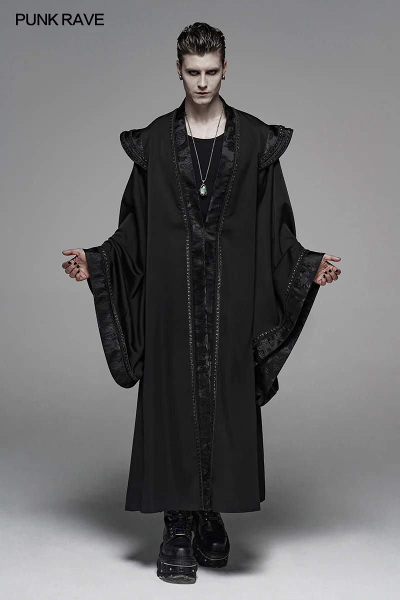 Men Auntumn&Winter Loose Long Gown Jacket - Image 6