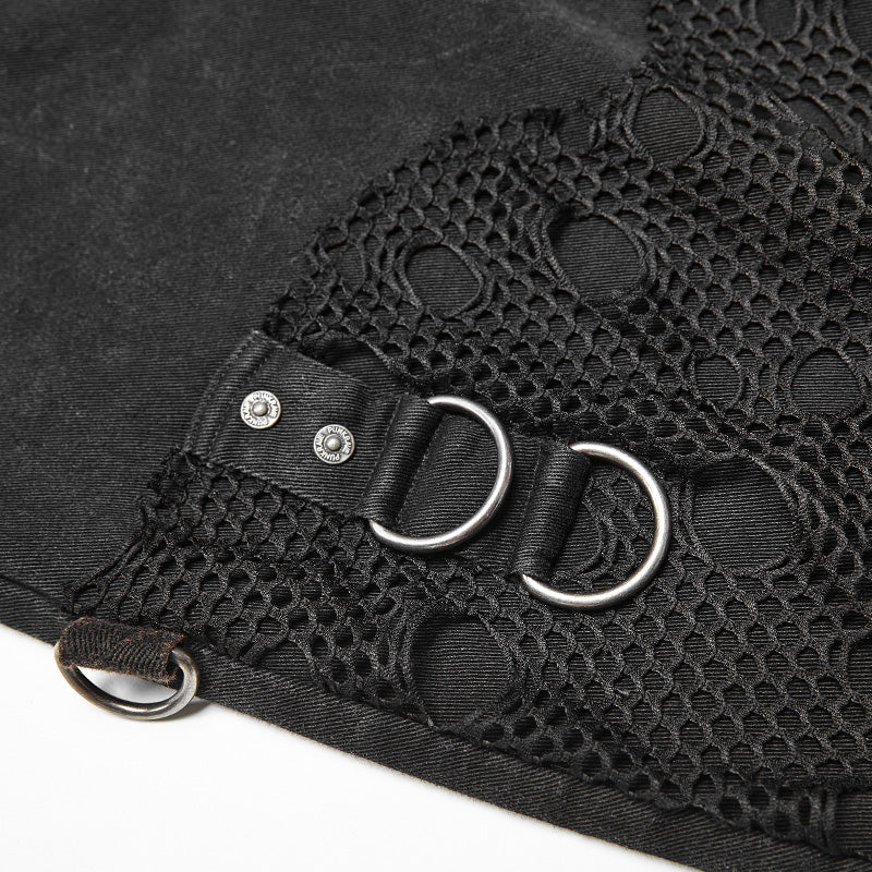 Men Punk Vintage Trousers With Detachable Personality Cover - Image 5