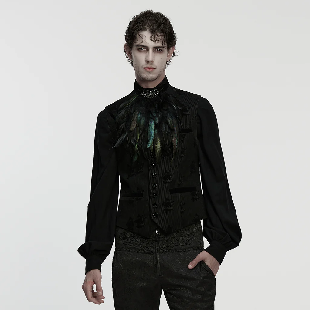 Men's Goth Feather Collar Pin - Image 3