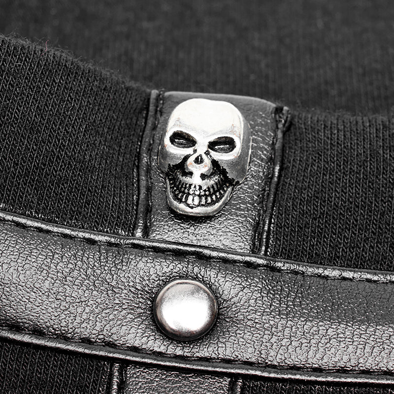 Men's Punk Front Pimp Rivets Slim Personality T-shirt - Image 5