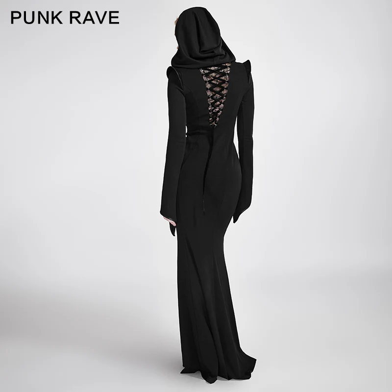 Mermaid Fashion Gowns Sexy Party Evening Gothic Dresses With Hoodie - Image 3